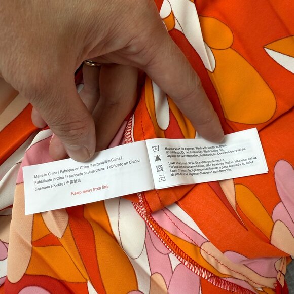 Traffic People Womens‎ Maxi Dress A Line Smocked Groovy Floral VNeck Size Large - Picture 13 of 16